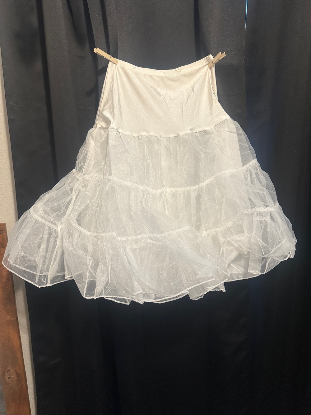GRACE KARIN White Tulle Crinoline Petticoat Skirt Underskirt Slip M